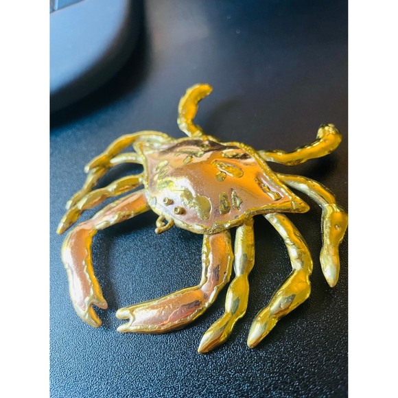 Large Vintage Gold Copper Crab Brooch - Picture 2 of 6